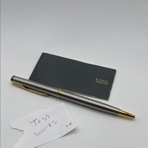 Parker Insignia Silver Pen with Gold Accents